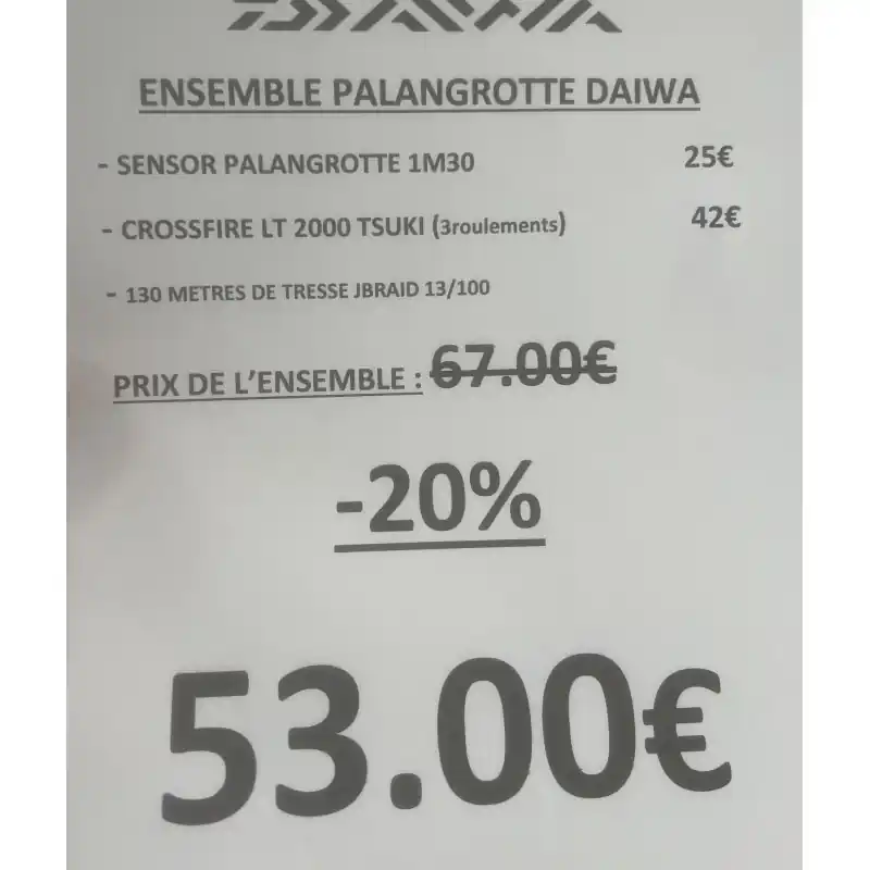 – SENSOR PALANGROTTE 1M30 – CROSSFIRE LT 2000 TSUKI (roulements) – 130 METRES DE TRESSE JBRAID 13/100 Prix Réduit