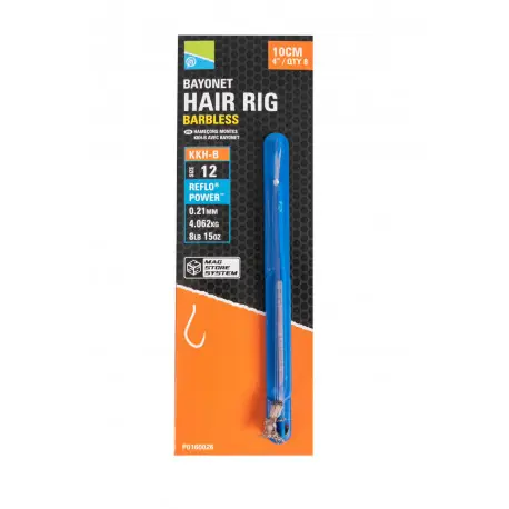 Bas de ligne feeder PRESTON Banded Hair rig barbless 10 Cm 0.21mm (4.062kgs) KKH-B n°12 Prix Promo