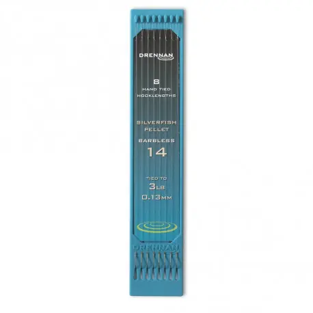 Bas de Ligne DRENNAN Silverfish Pellet Barbless n°202Lbs Satisfait Ou Remboursé