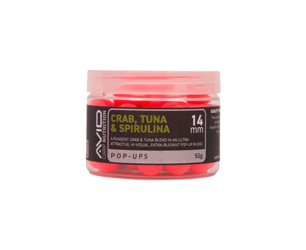 Avid Carp Crab, Tuna & Spirulina Pop-Up Pink Offre Du Jour