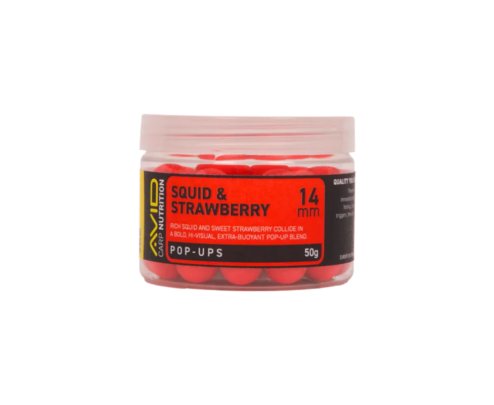 Must-Have Avid Carp Squid & Strawberry Pop-Up Red