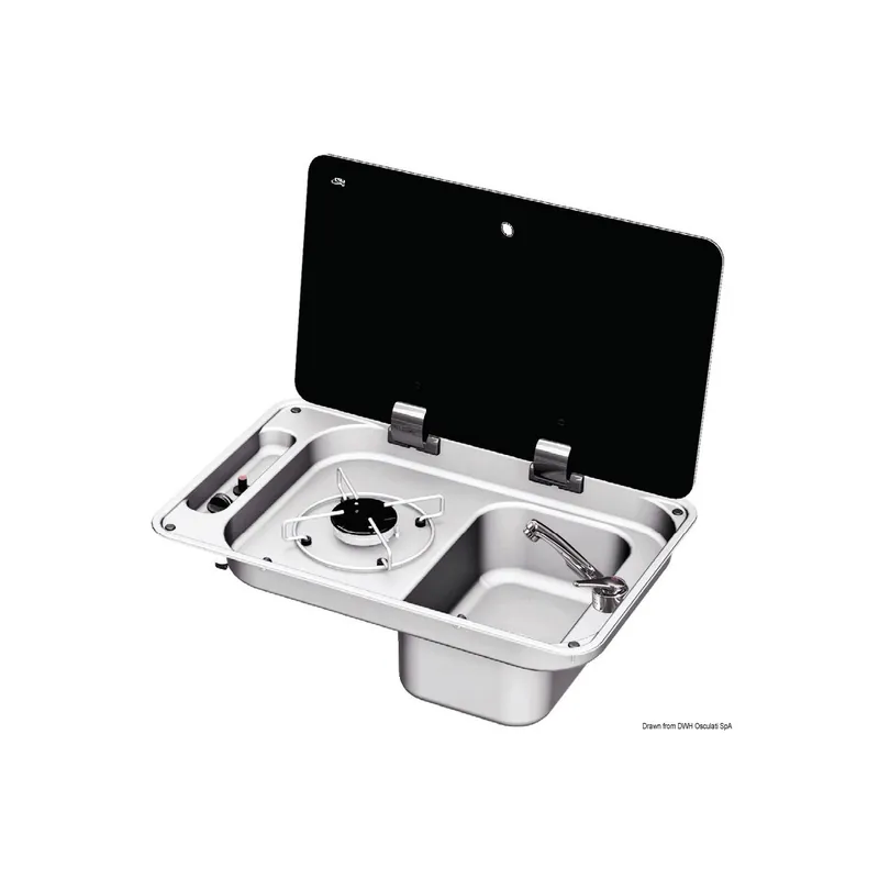 Promotion 1-burner hob – right smoked glass lid