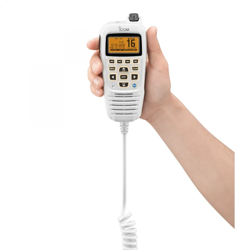 Vente Directe Microphone blanc avec afficheur et clavier,IPX7, rétro-éclairage orange