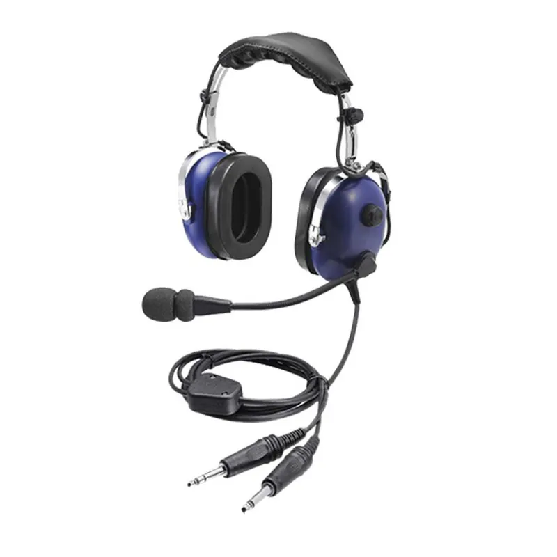 Achat Immédiat Casque microphone pilote aviation, double jack aviation générale,bleu