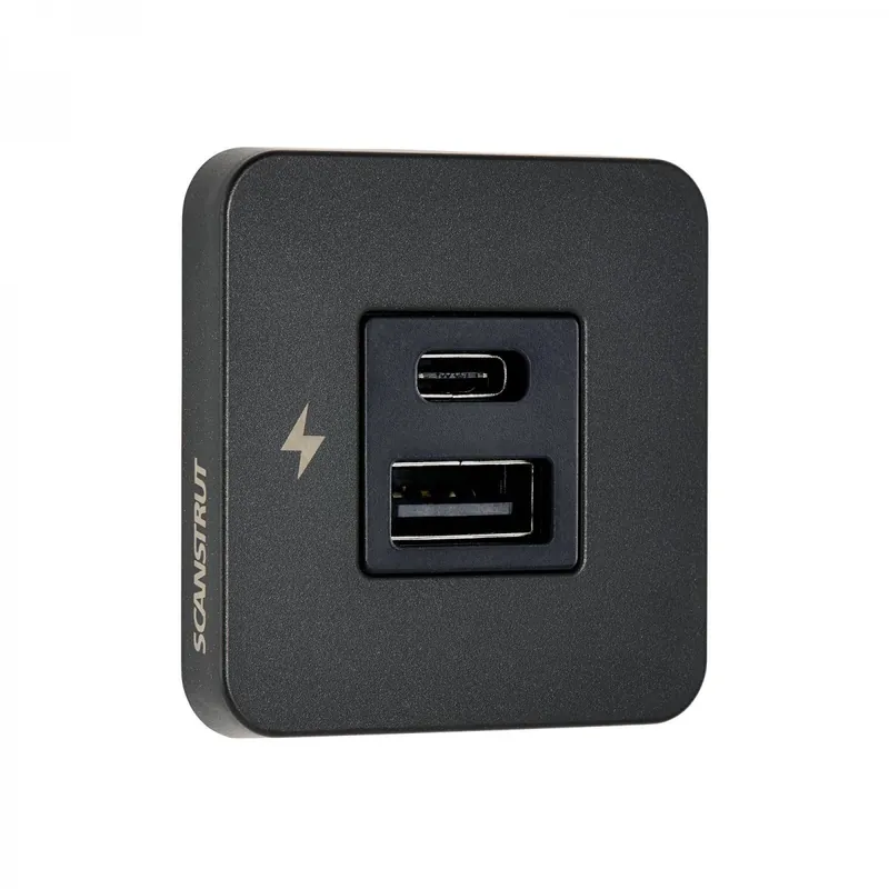 Vente Directe Carregador de interior USB-A / USB-C – Preto